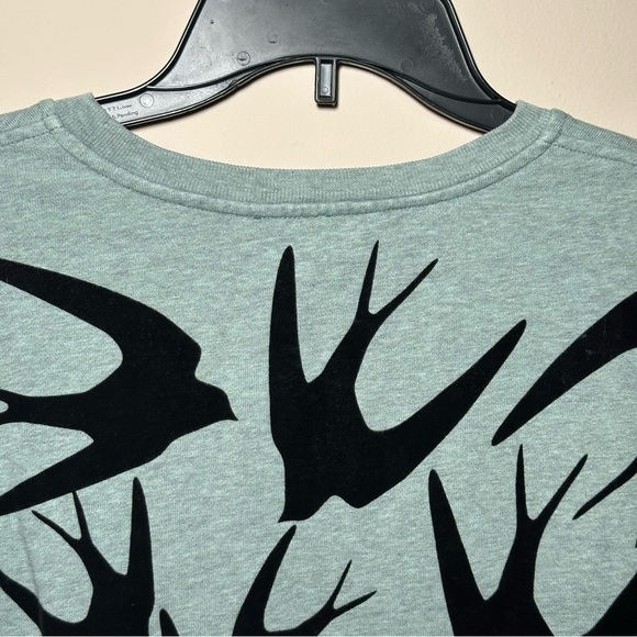Alexander McQueen Mint Melange Mixed Media Novelty Birds Pullover Sweatshirt S - Picture 16 of 16